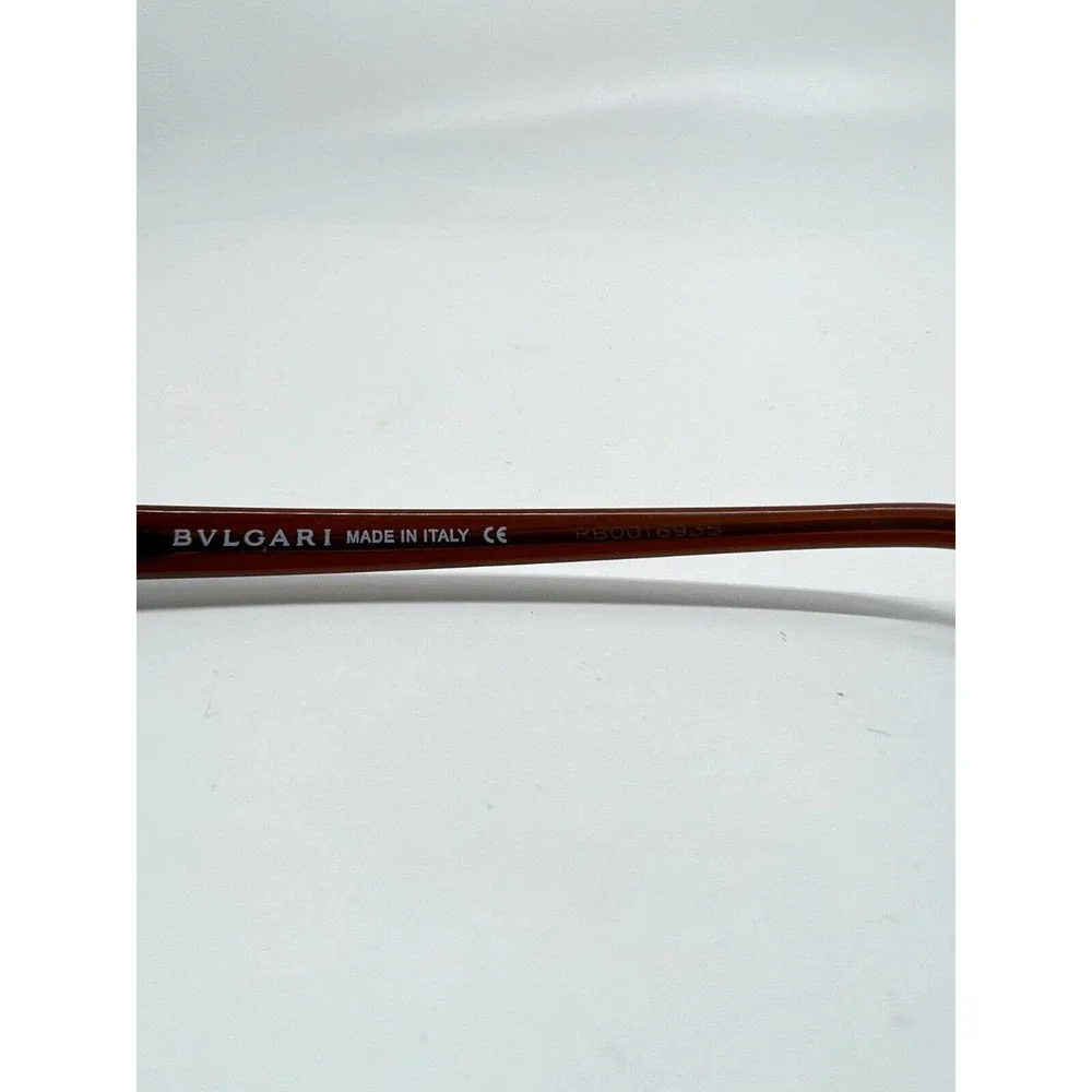 BVLGARI 297 138 Eyeglasses Frame Italy Half Rimless‎ 53-17-130 Brown H8608
